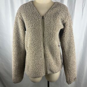 Uniqlo Vintage style Sherpa V-neck fleece jacket